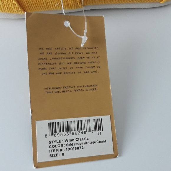 Toms yellow/gold new w/out box classic Venice 6.5 - Picture 5 of 5